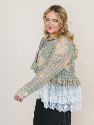 Vintage Rose Cascade Top - Natural Mauve Multi XL / Natural Mauve Multi