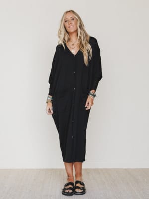 Harper Duster Dress - Black M/L / Black