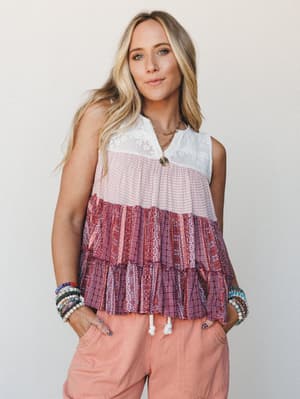 Boho Beaming Top: Mauve