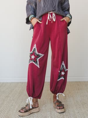 The Nest Bobbie Patchwork Convertible Wide Leg Pant: undefined