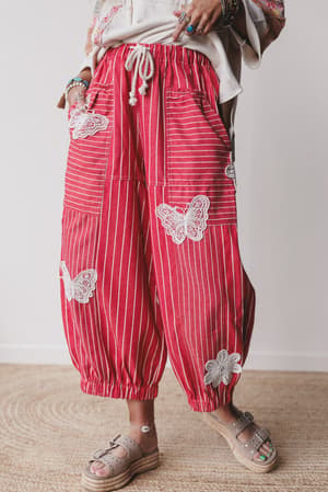 winged-wanderer-patchwork-barrel-pants-red/Red