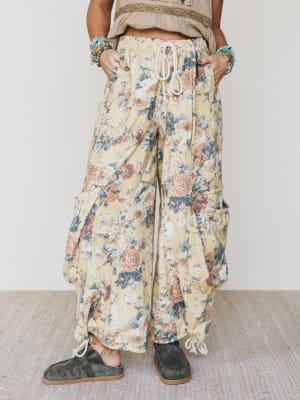 Flower Party Pants - Yellow L / Yellow