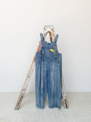 High Hopes Slouchy Denim Overalls - Blue XL / Blue