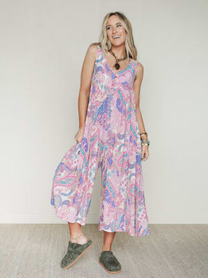Leona Paisley Print Jumpsuit - Pink L / Pink