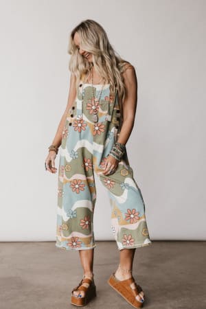 high-hopes-slouchy-denim-overalls-olive-flower/Green