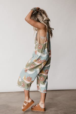 high-hopes-slouchy-denim-overalls-olive-flower/Green