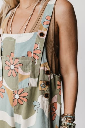 high-hopes-slouchy-denim-overalls-olive-flower/Green