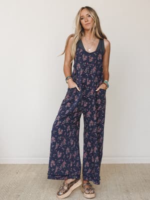 Frills and Frolic Jumpsuit: frills-and-frolic-jumpsuit-blueberry/Navy