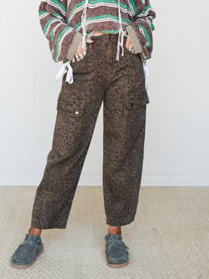 Wild World Barrel Pants: Leopard