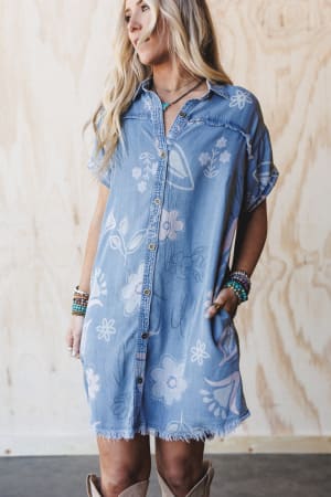The Blues Denim Dress: undefined