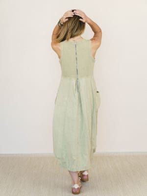Jungle Beat Cargo Maxi Dress - Sage S / Sage