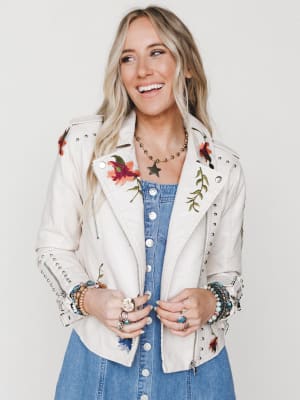 Brooklyn Embroidered Studded Jacket: undefined