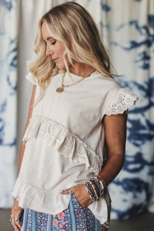Simple Sweet Ruffle Tunic: undefined