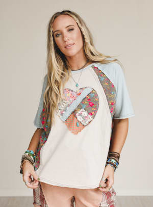 Heather Heart Patch Top: undefined