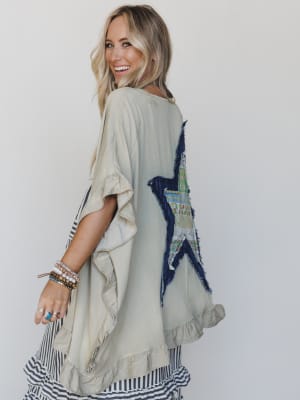 Robbie Star Patchwork Denim Jacket: undefined