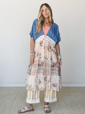 Sahara Soul Kimono: Washed Denim