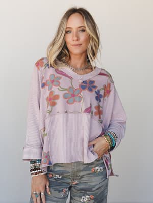 Sunlit Garden Top: Mauve