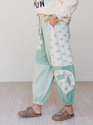 Cool Girl Patch Work Pants: undefined