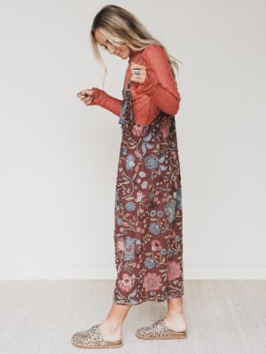 high-hopes-flower-printed-overalls-brown/Brown