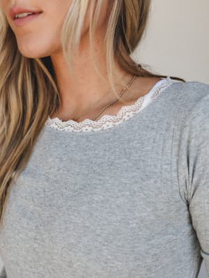 Soft And Dreamy Set 2 Piece Bundle - Heather Grey Ivory