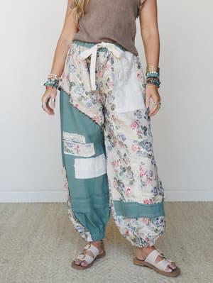 Caravan Wide Leg Joggers: caravan-wide-leg-joggers-seafoam-green/Seafoam Gray