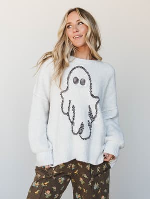 Prairie Ghost Sweater: Ivory