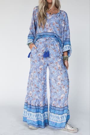 the-nest-lani-wide-leg-pants-blue-border-print/Blue Multi