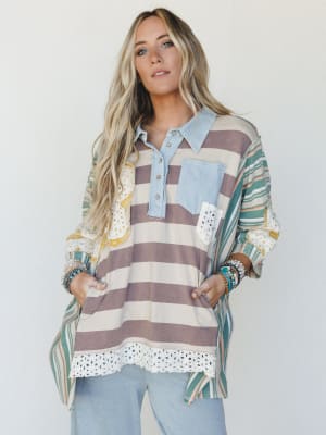 Daisy Darling Collared Top: undefined