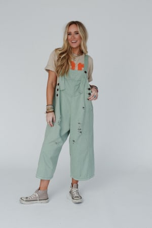 High Hopes Slouchy Denim Overalls: undefined