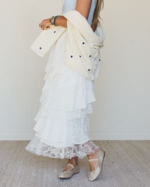 Quiet Getaway Lace Maxi Skirt - Off White L / White