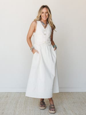 On the Run Denim Maxi Dress: undefined