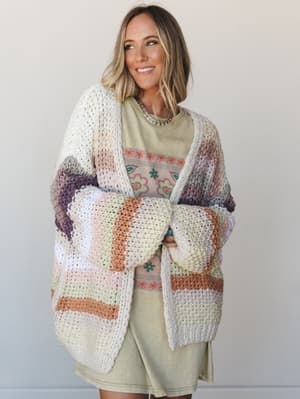 Wrapped up in Color Knit Cardigan: wrapped-up-in-color-knit-cardigan-ecru/Ecru
