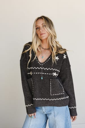 chai-embroidered-knit-sweater-charcoal/Charcoal