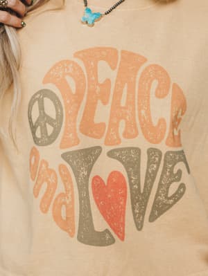 The Nest Groovy Love Graphic Tee - Faded Mustard S/M / Faded Mustard