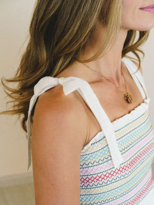 Santorini Embroidered Dress - Off White L / Off White
