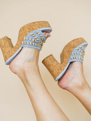 Marina Platform Heel - Blue 8.5 / Blue