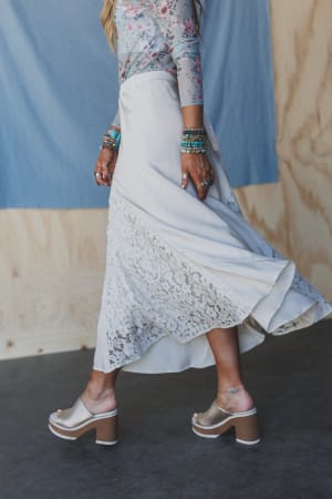 Heavenly Haze Lace Skirt: undefined