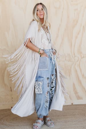 The Nest Showstopper Duster Kimono: the-nest-showstopper-duster-kimono-oat/Oat