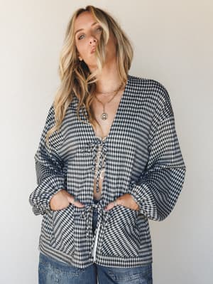 The Nest Knot Your Average Cardigan: the-nest-knot-your-average-cardigan-black/Black