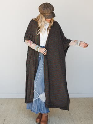 The Nest Endless Love Duster Kimono: the-nest-endless-love-duster-kimono-mint-brown/Mint Brown