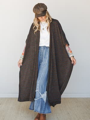 The Nest Endless Love Duster Kimono - Mint Brown