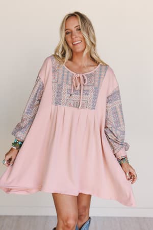 the-nest-sky-light-dress-dusty-coral-rose-multi/Rose Multi