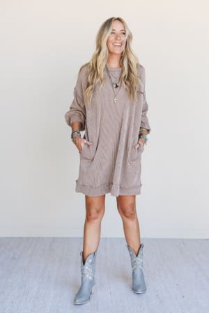 the-nest-moon-glow-long-sleeve-dress-acorn/Acorn