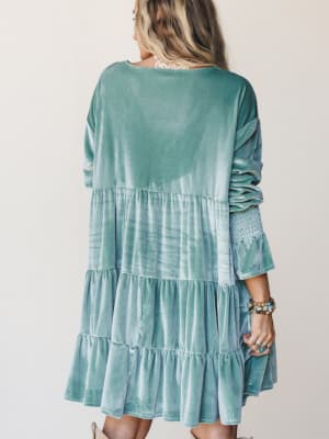The Nest Maddie Velvet Dress - Seafoam S / Seafoam