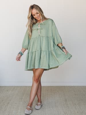 The Nest A Touch of Whimsy Mini Dress: the-nest-a-touch-of-whimsy-mini-dress-avocado/Avocado