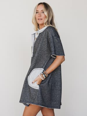 the-nest-jodi-tunic-dress-two-tone-black/Two Tone Black