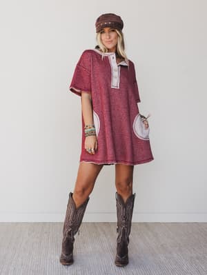 the-nest-jodi-tunic-dress-two-tone-marsala/Two Tone Marsala