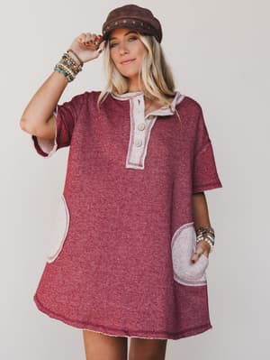 the-nest-jodi-tunic-dress-two-tone-marsala/Two Tone Marsala