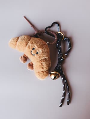Croissant Bag Charm: Brown