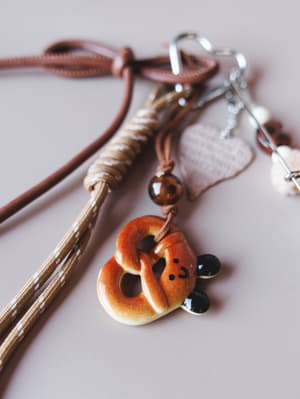 Soft Not Salty Bag Charm: Brown